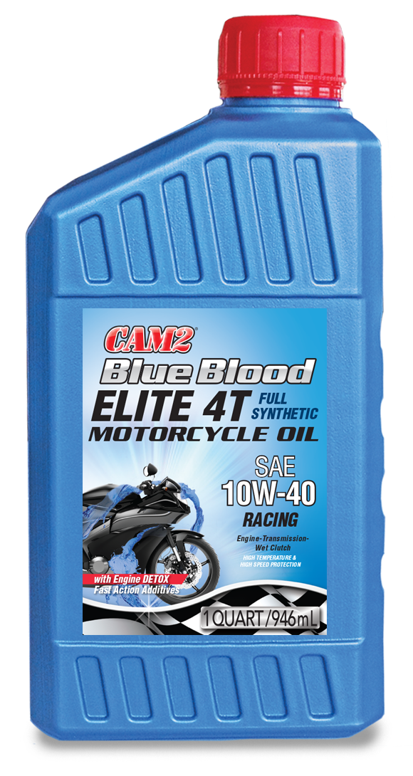 CAM2 BLUE BLOOD ELITE 4T 10W-40 SYNTHETIC MOTORCYCLE OIL 80565-954