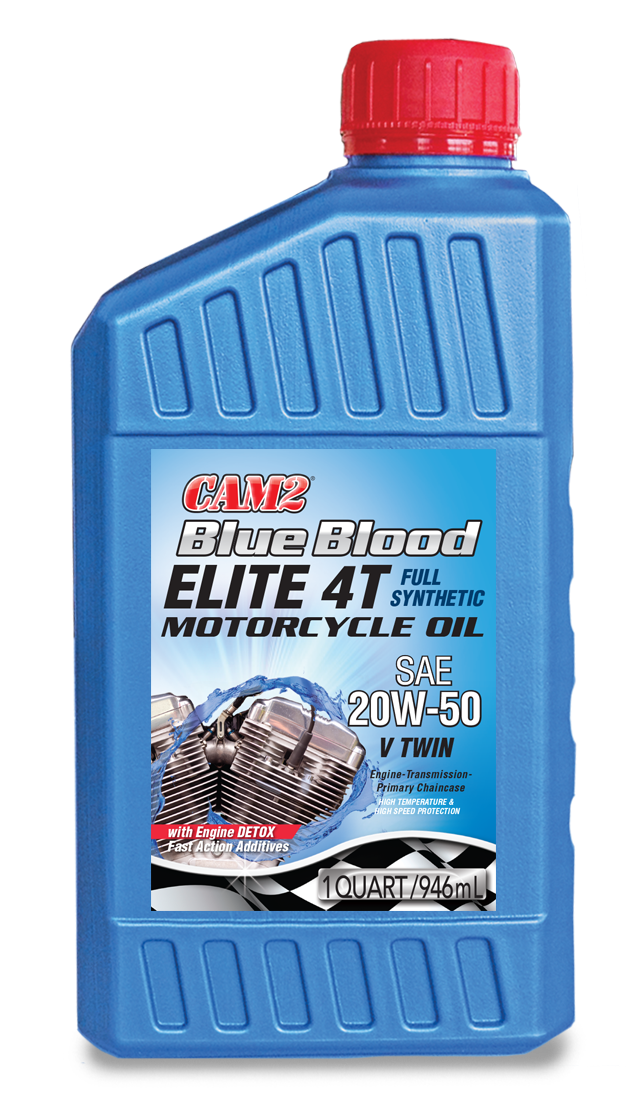 CAM2 BLUE BLOOD ELITE 4T 20W-50 SYNTHETIC MOTORCYCLE OIL 80565-965