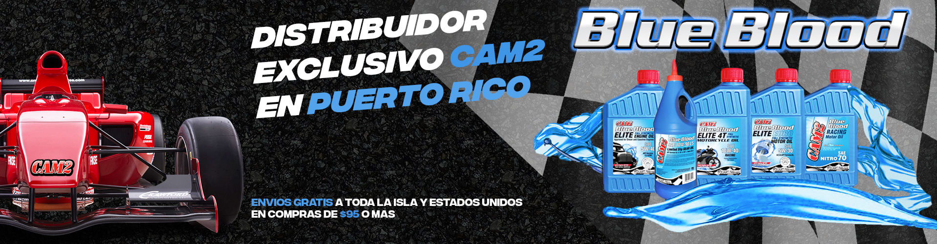 Distribuidor exclusivo CAM2 en puerto rico Mayaguez – LUBRICANTES – FLUIDOS – BLUE BLOOD – ACEITE PARA MOTOR